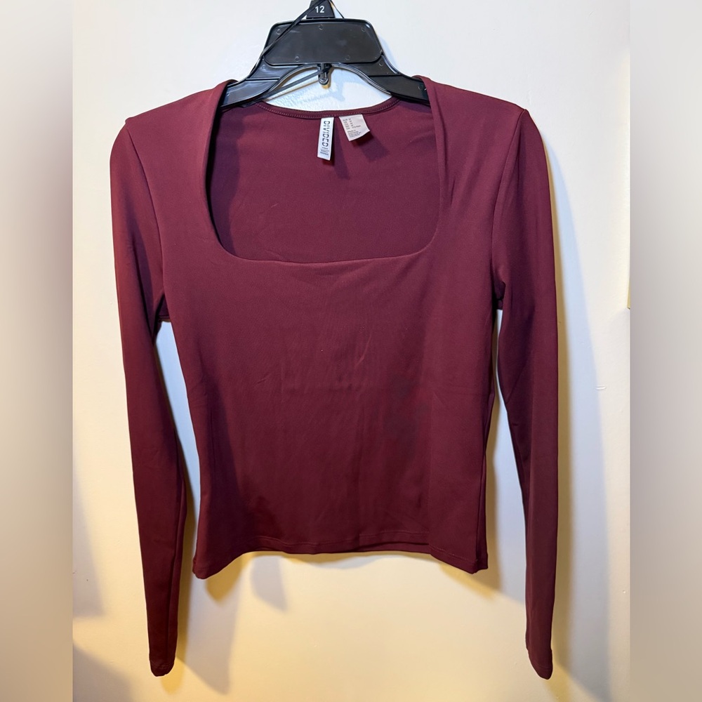 H&M Divided Square Neck Bodycon Long Sleeve size Medium